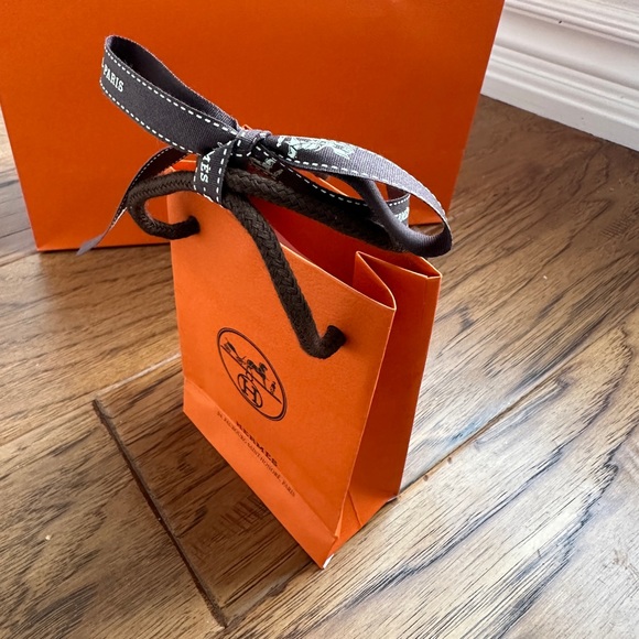 Mini Hermes shopping bag with ribbons - Picture 2 of 3